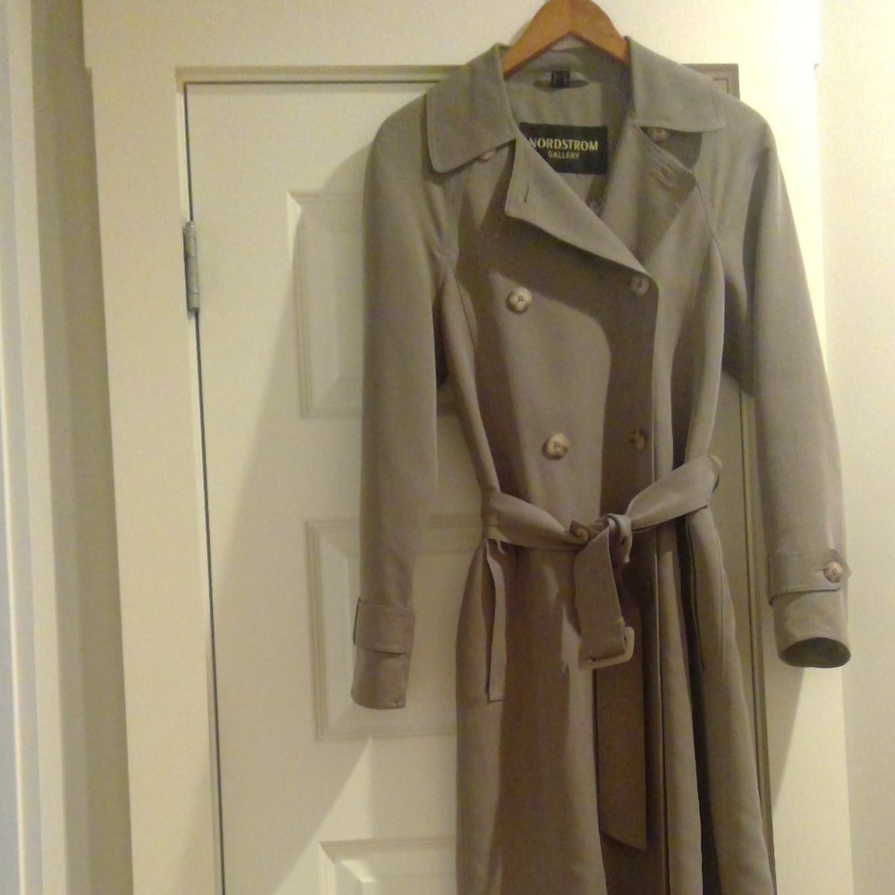 Nordstrom, trench coat, size 4, taupe color - Picture 3 of 4